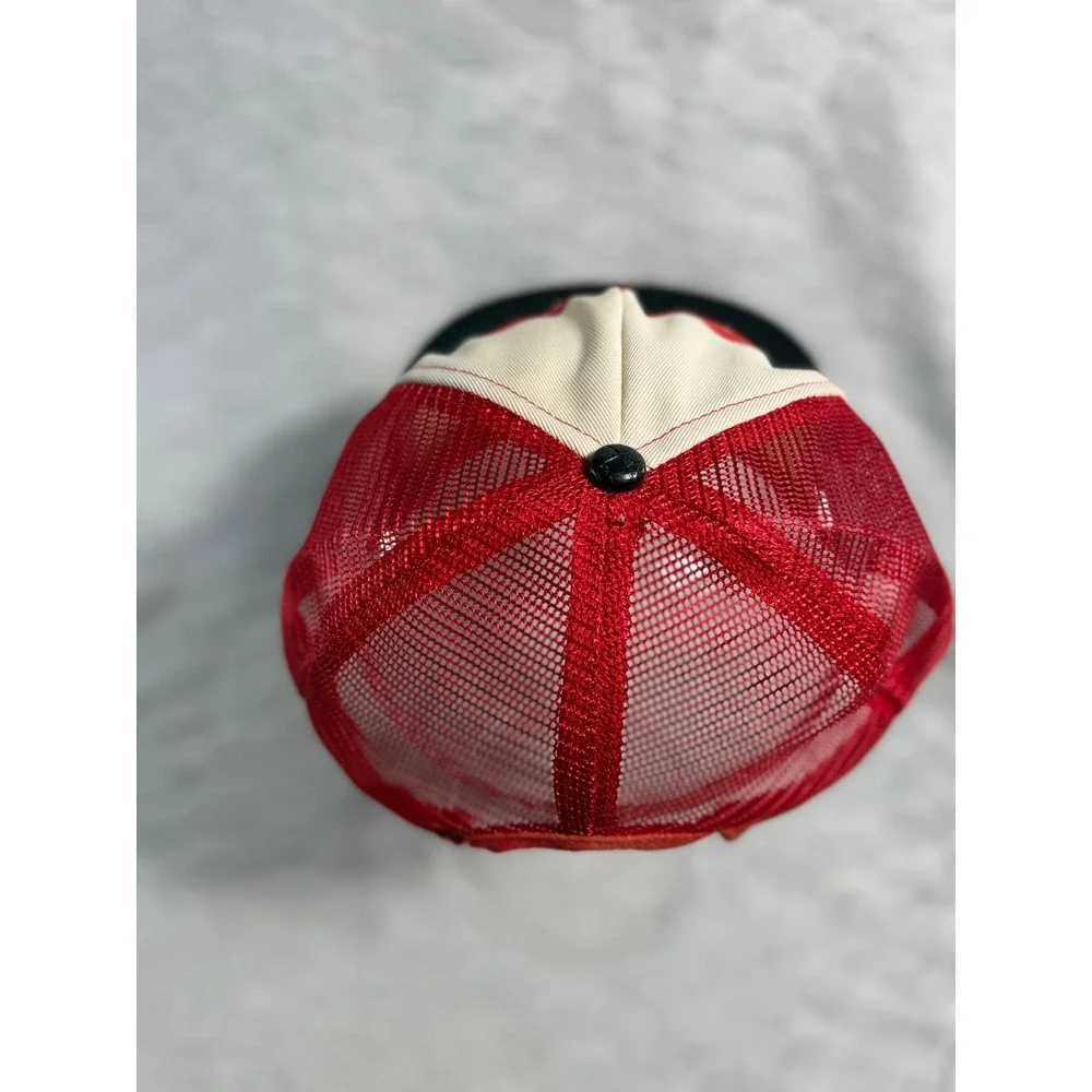 Vintage Ford Motor Credit Company Trucker Hat Red Black Mesh Snapback USA Made